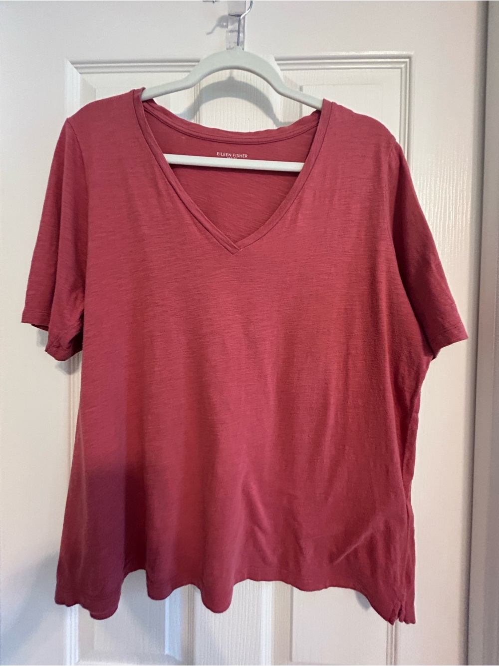 Eileen Fisher Dusty Rose V-Neck Short Sleeve Tee